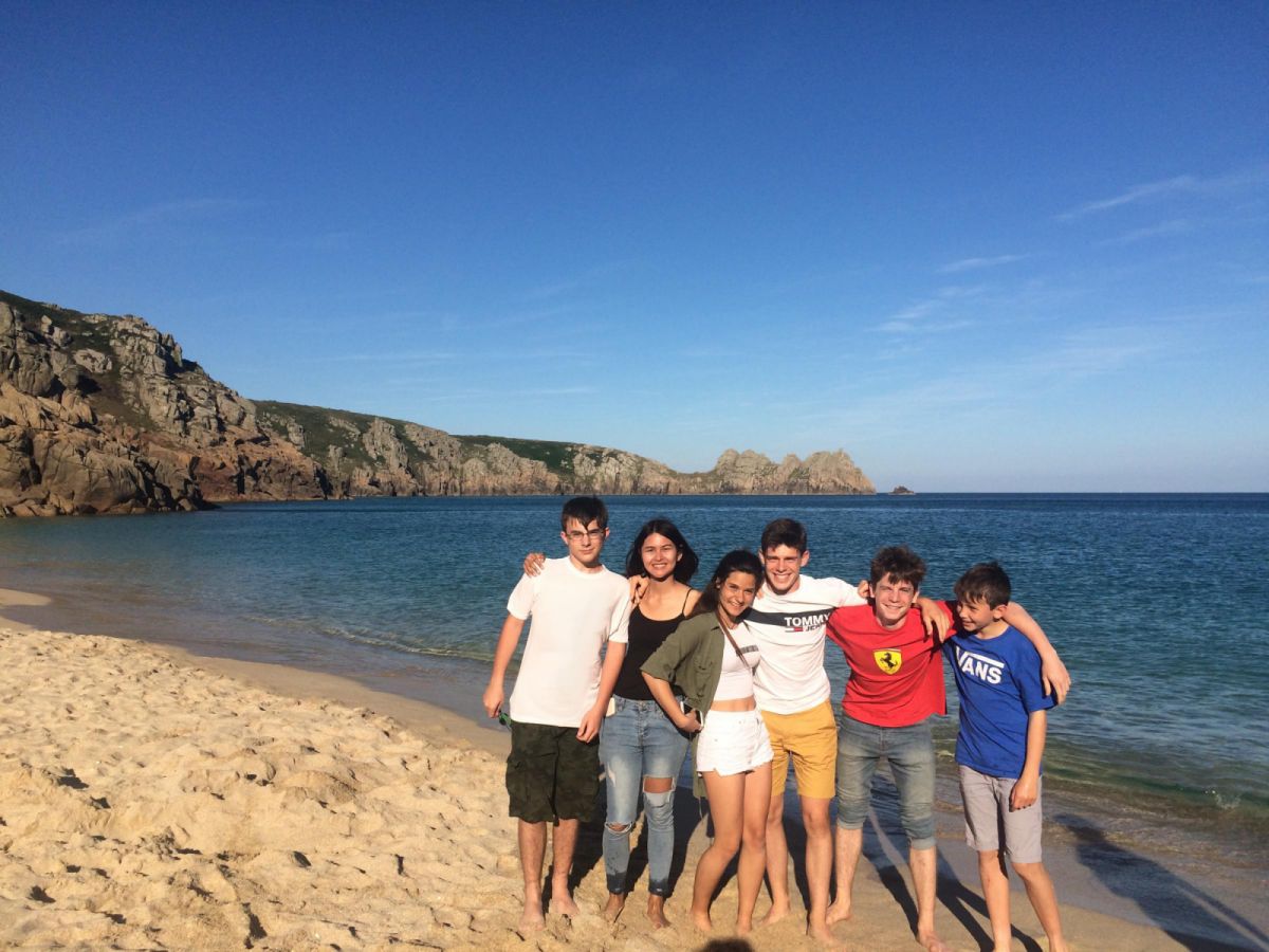 Junior students on the beach at Language Tree